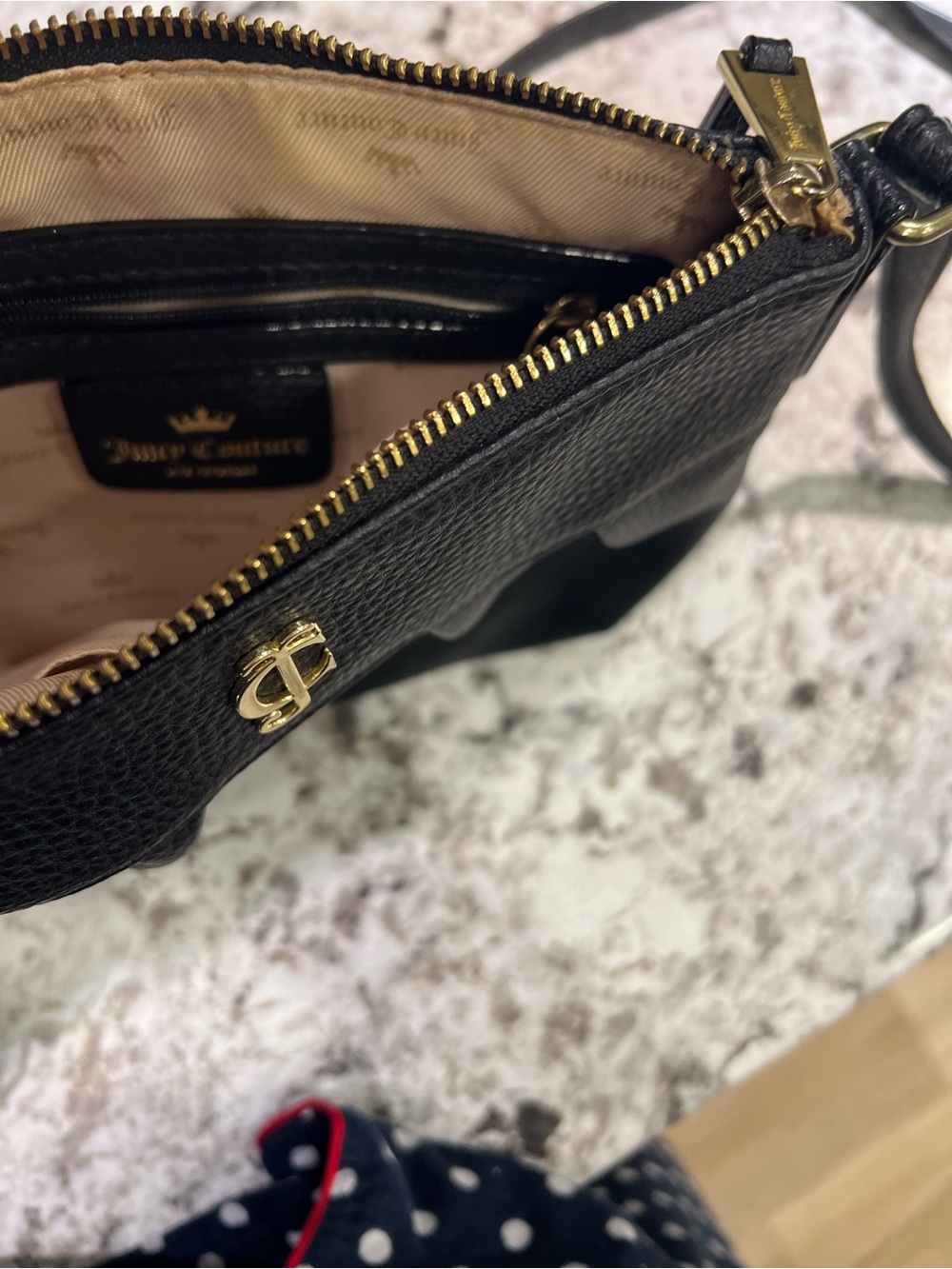 Juicy Couture Black Leather Pouch with Gold Hardware - Picture 4 of 4